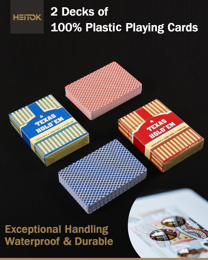 Pokerkoffer 500 Stück, Premium Poker Set im extrem stabilen Polycarbonat-Koffer (Kein Alu) – 14g Cla
