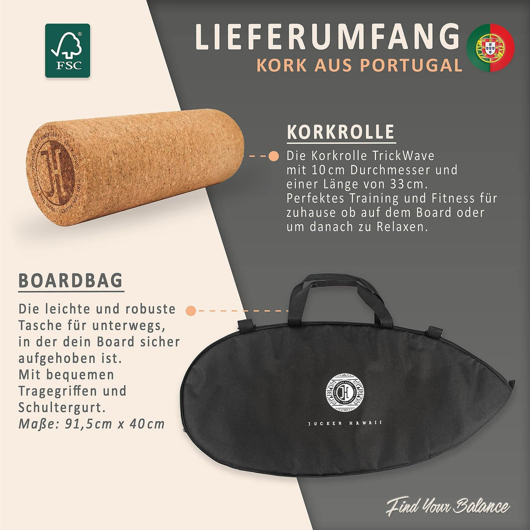 JUCKER HAWAII Balance Boards - Trick & Surf Balanceboard mit extra rutschfester Oberfläche - Find Yo