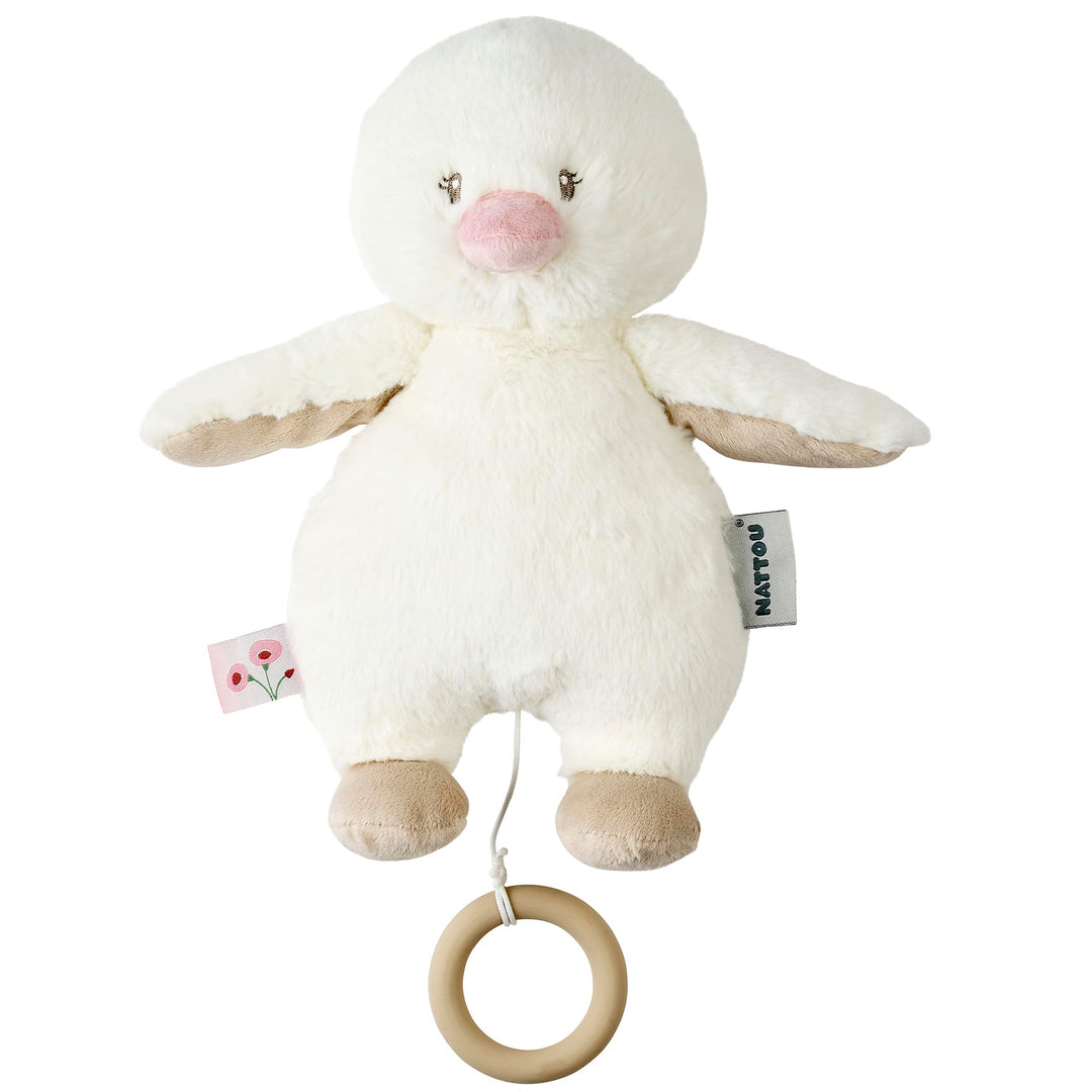 Nattou Spieluhr, Baby-Ente, Wiegelied «La-Le-Lu», Mit Ring, 100% Polyester, FanFan, Weiss