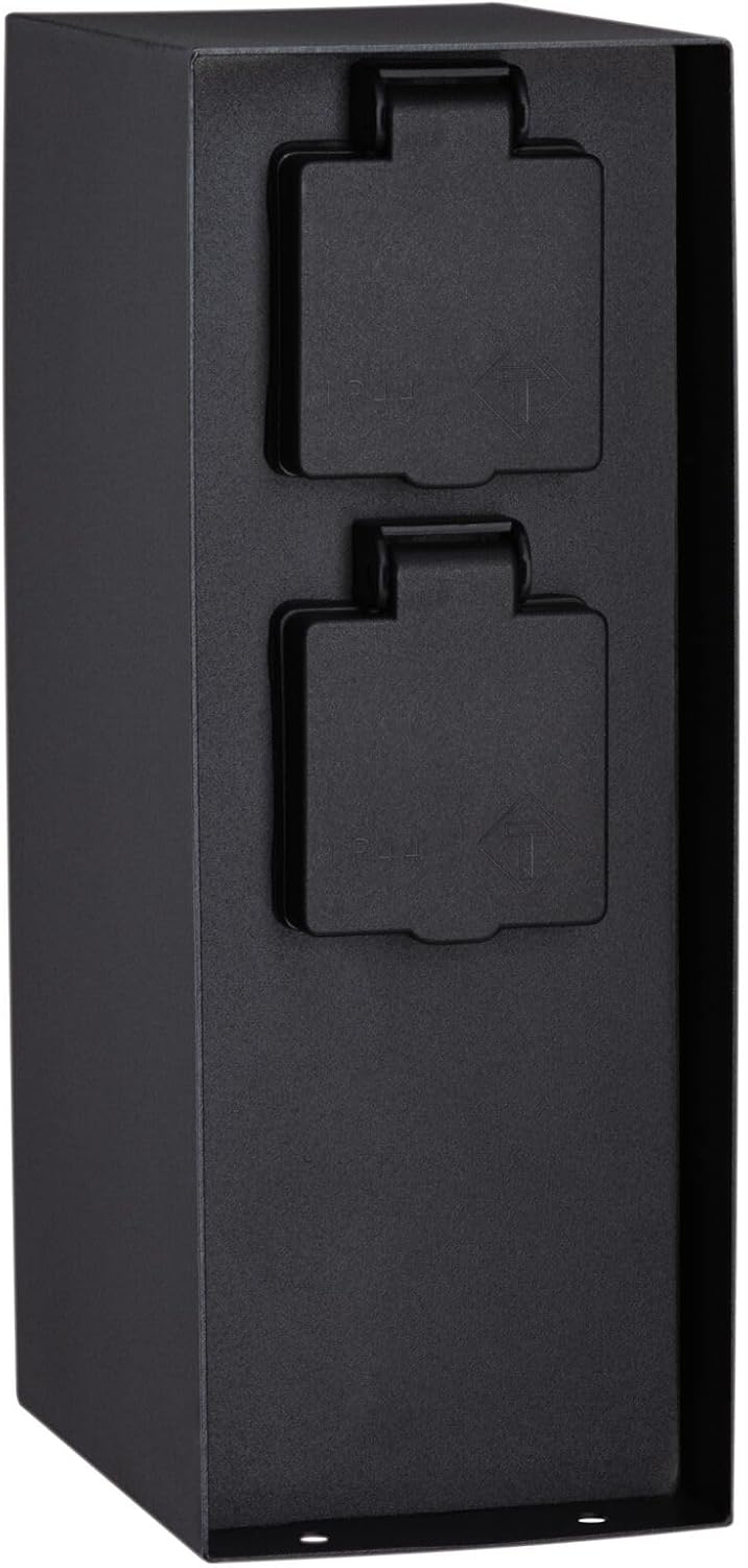 Paulmann 94657 Aussenleuchte Steckdosensäule Rio 2-fach IP44 eckig max. 3.650 W Anthrazit Strom im G