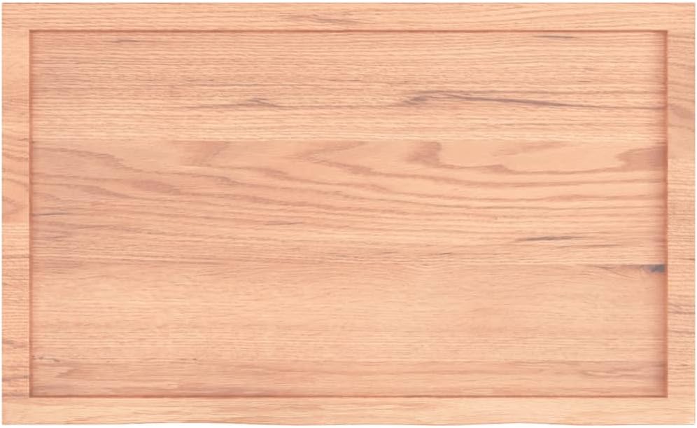 vidaXL Tischplatte Hellbraun 100x60x6 cm Massivholz Eiche Behandelt Hellbraun 100 x 60 x 6 cm, Hellb