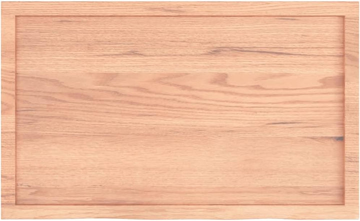 vidaXL Tischplatte Hellbraun 100x60x6 cm Massivholz Eiche Behandelt Hellbraun 100 x 60 x 6 cm, Hellb