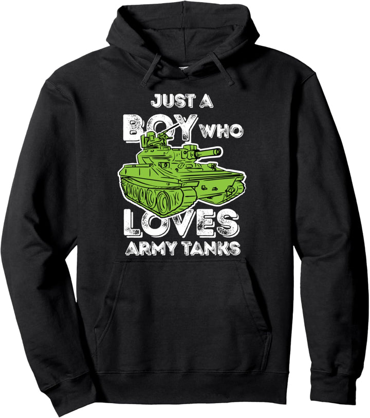 Just A Boy Who Loves Army Tanks Panzer Panzerfahrer Soldat Pullover Hoodie
