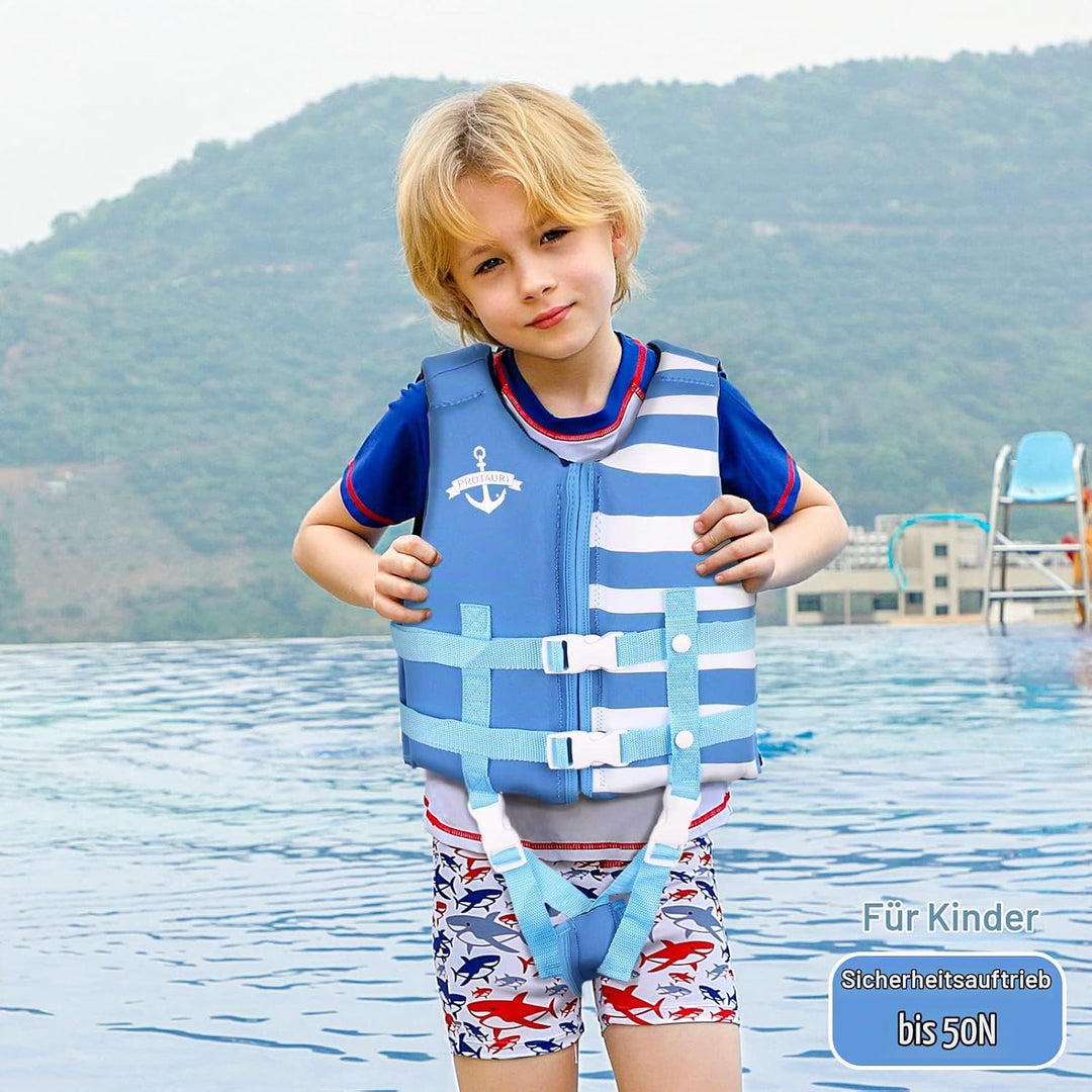 PROTAURI Kinder Schwimmerjacke - Jungen Mädchen Neopren Schwimmen Jacke Kleinkind Schwimmen Lernen B