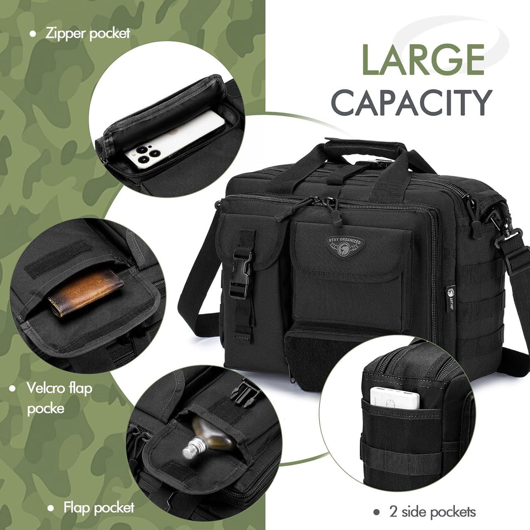 BAGZY Arbeitstasche Herren Multifunktional Taktische Tasche Range Bag Laptoptasche 14/15,6/17 Zoll A