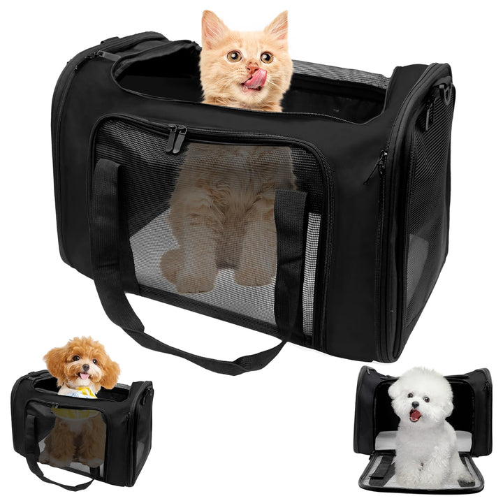 Transporttasche für Katze Hund 51x33x33cm Hundetransportbox, Faltbare Katzentransportbox Tragbar Bis