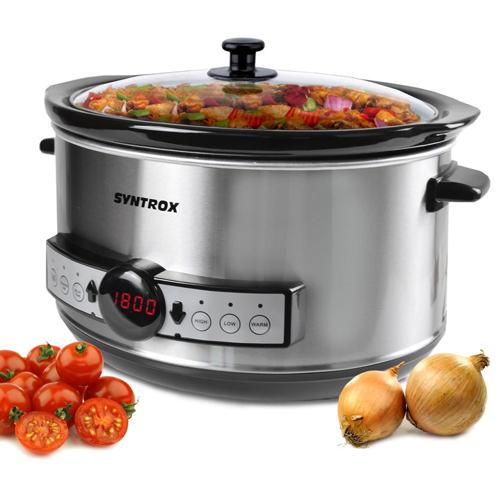 Syntrox Germany Slow Cooker Schongarer 4,5L mit Timer und Warmhaltefunktion - Leistung 280