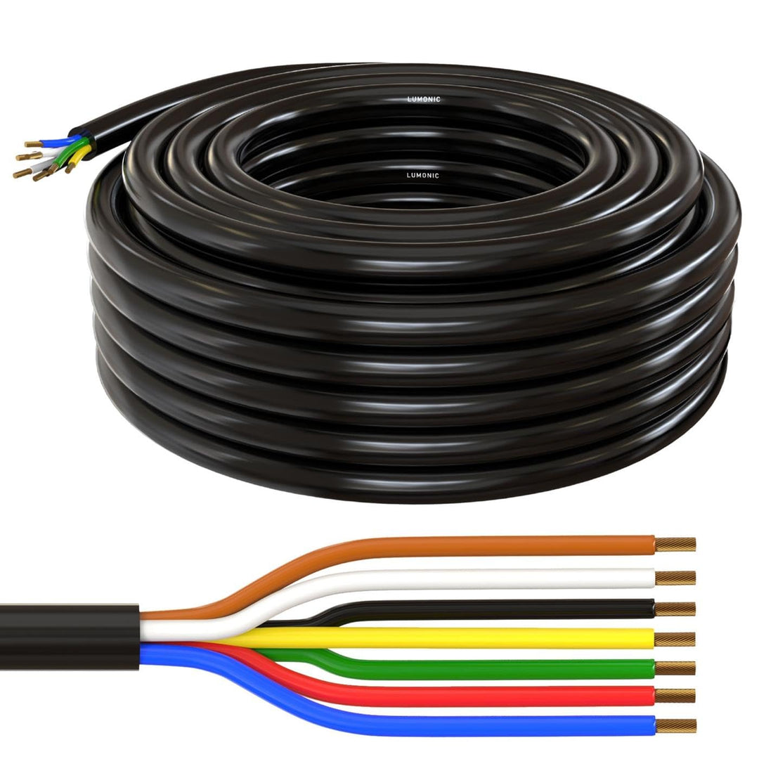 10m Lumonic 1m FLRYY Fahrzeugkabel 7 adrig I Fahrzeugleitung mit Kabelquerschnitt 7x 1,5mm² I Kabel