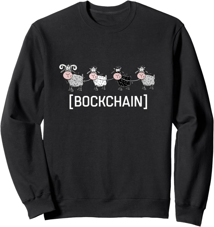 Bockchain - Blockchain Bitcoin Lustige Schafe Informatiker Sweatshirt