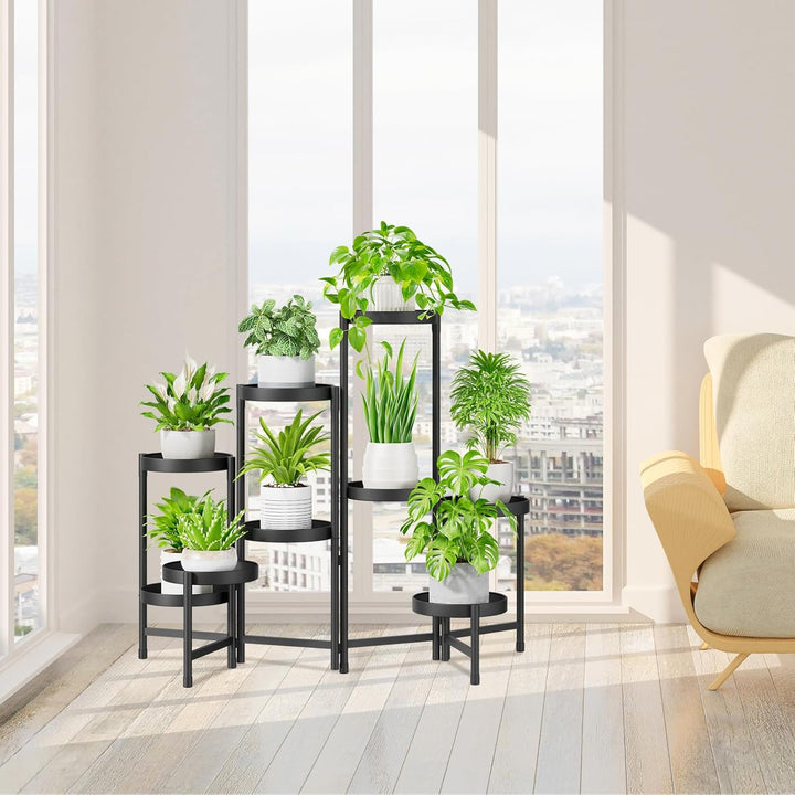 iDavosic.ly Pflanzenständer Metall mit 9 Etagen, Blumenständer Pflanzenregal Blumenregal Indoor Outd