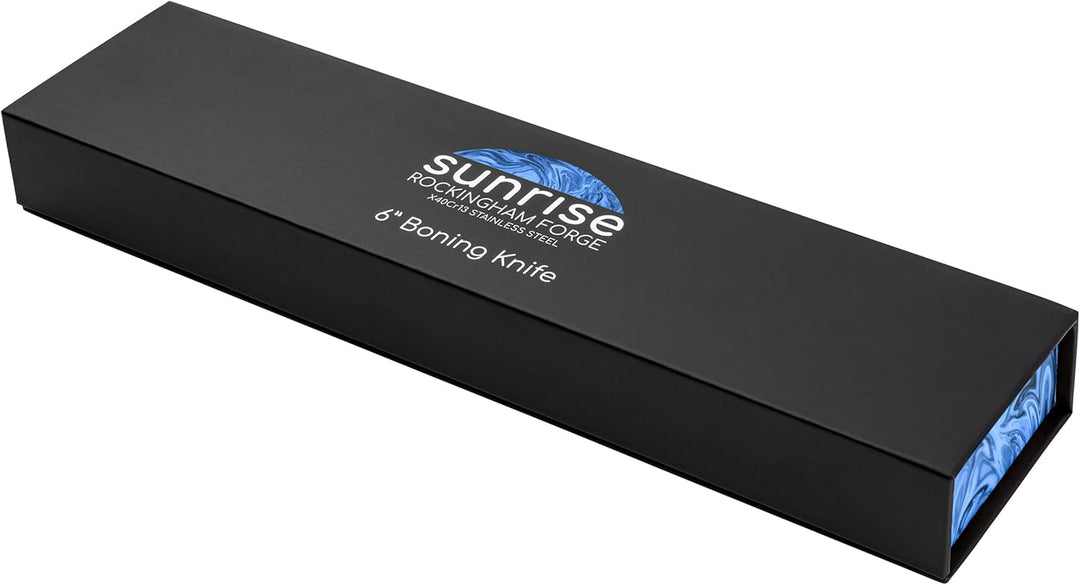Rockingham Forge Ausbeinmesser, Sunrise Kollektion, 15cm, 6 Zoll, Blauer Harzgriff, Klinge aus Rostf