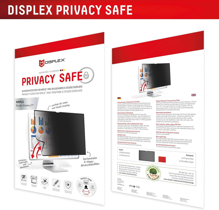 Displex PRIVACY SAFE Magnetischer 2-Wege Blickschutzfilter für Apple (iMac 24" M1 (2021)/ M3 (2023)/
