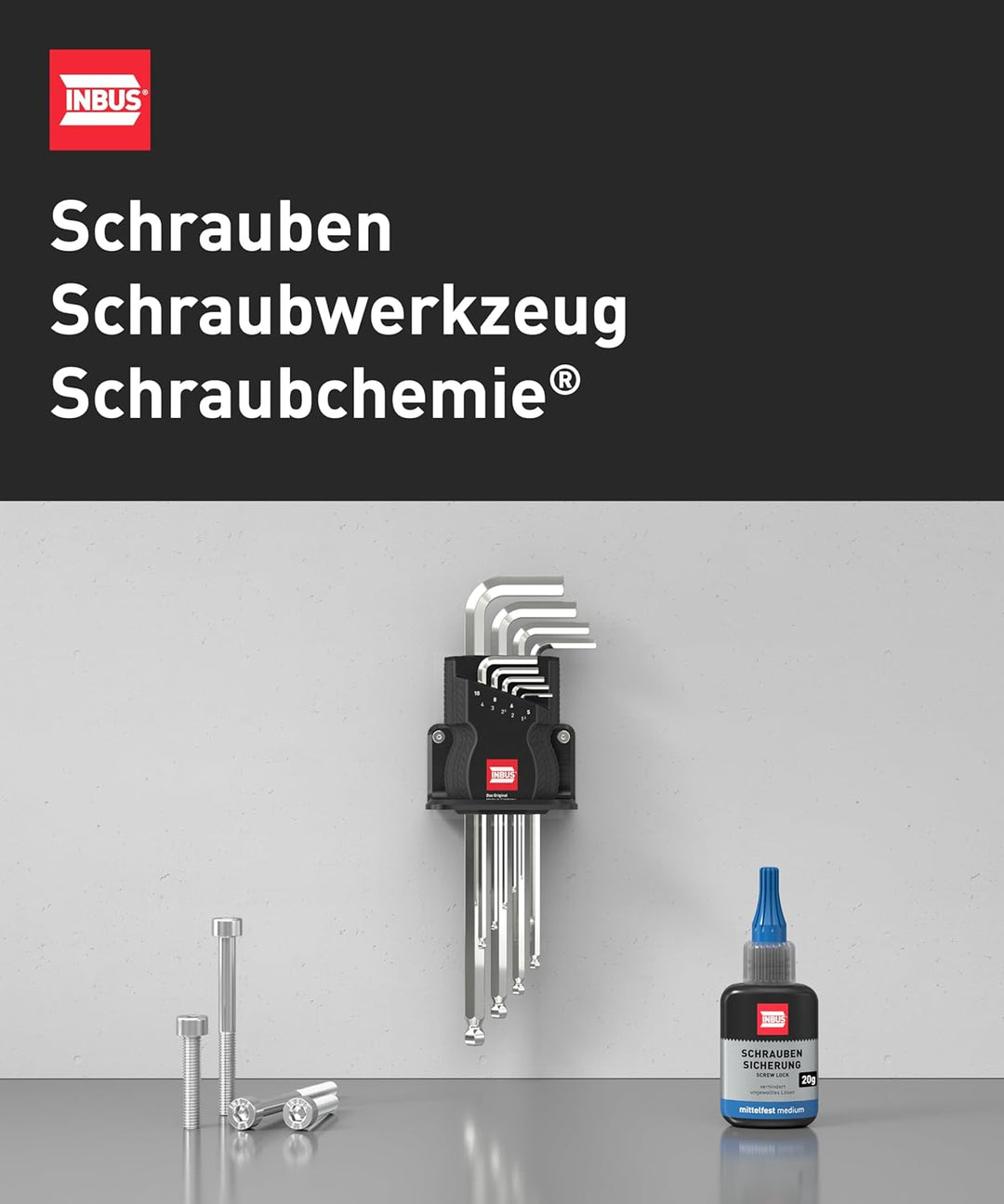 INBUS® 70273 Winkelschraubendreher Set 9tlg, 1.5–10mm, mit ColorGrip bunt & Kugelkopf — Made in Germ