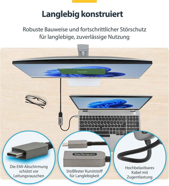 StarTech.com USB-C auf HDMI Adapter - 4K 60Hz Video, HDR10 - USB-C auf HDMI 2.0b Adapter Dongle - US