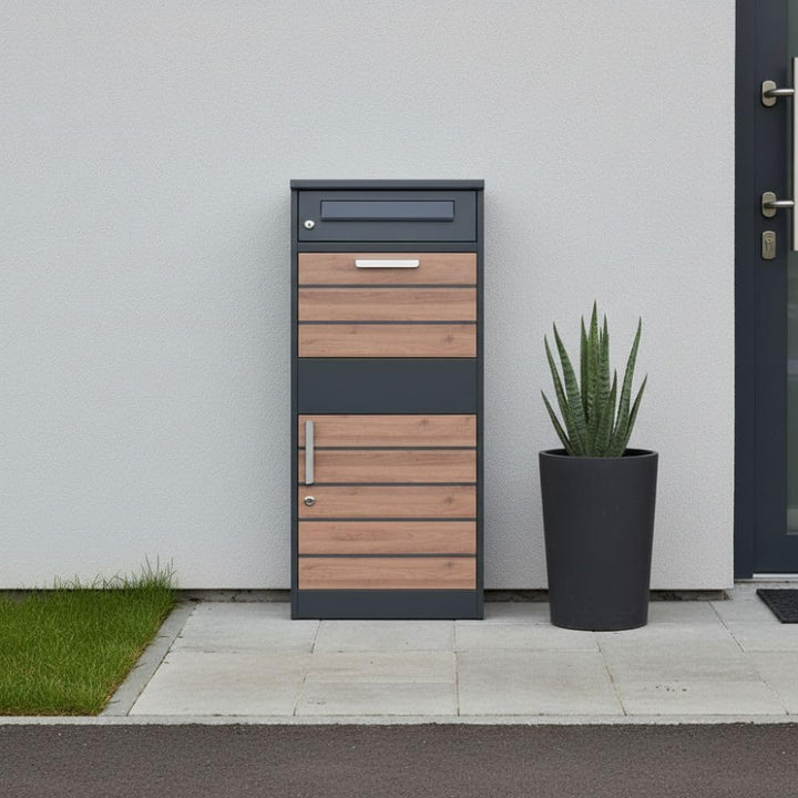 RS Trade Paketbriefkasten XXL mit Paketfach – Freistehende Paketbox für draussen, Abschliessbarer Br