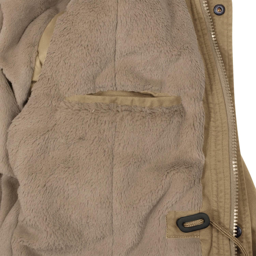bw-online-shop Ladies Fishtail Winterparka mit Teddyfutter Parka Jacke Wintermantel M Camel, M Camel
