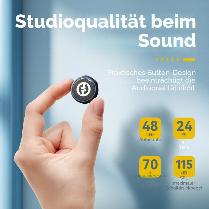 Hollyland Lark M2 Kabellos Lavalier Mikrofon für iPhone/Android/Kamera/PC/Laptop mit Lightning/USB-C