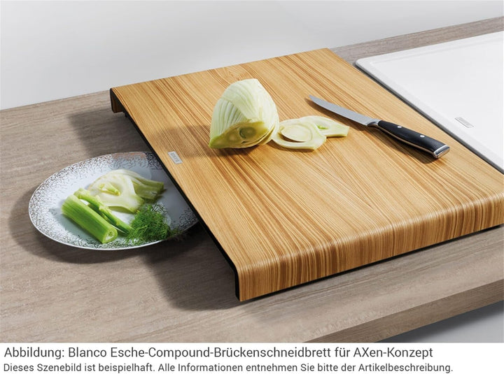 BLANCO AXIA III 6 S | SILGRANIT weiss | Einbauart: Einbau von Oben | Hauptbecken rechts | mit Holzsc