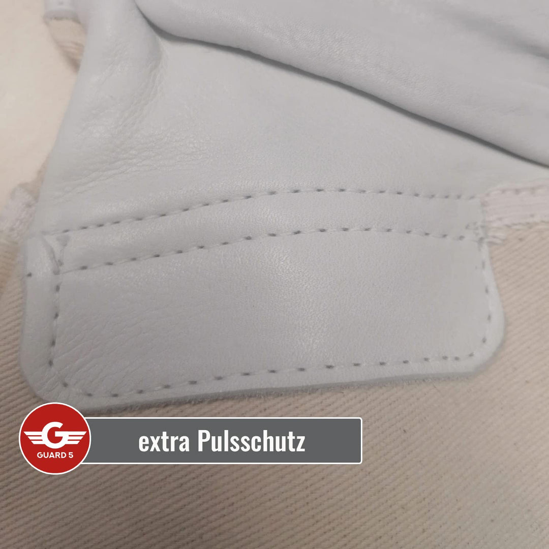 GUARD 5 - Leder Arbeitshandschuhe 12 Paar Gr.8 - Rind- Vollleder Handschuhe - hochwertiger, robuster