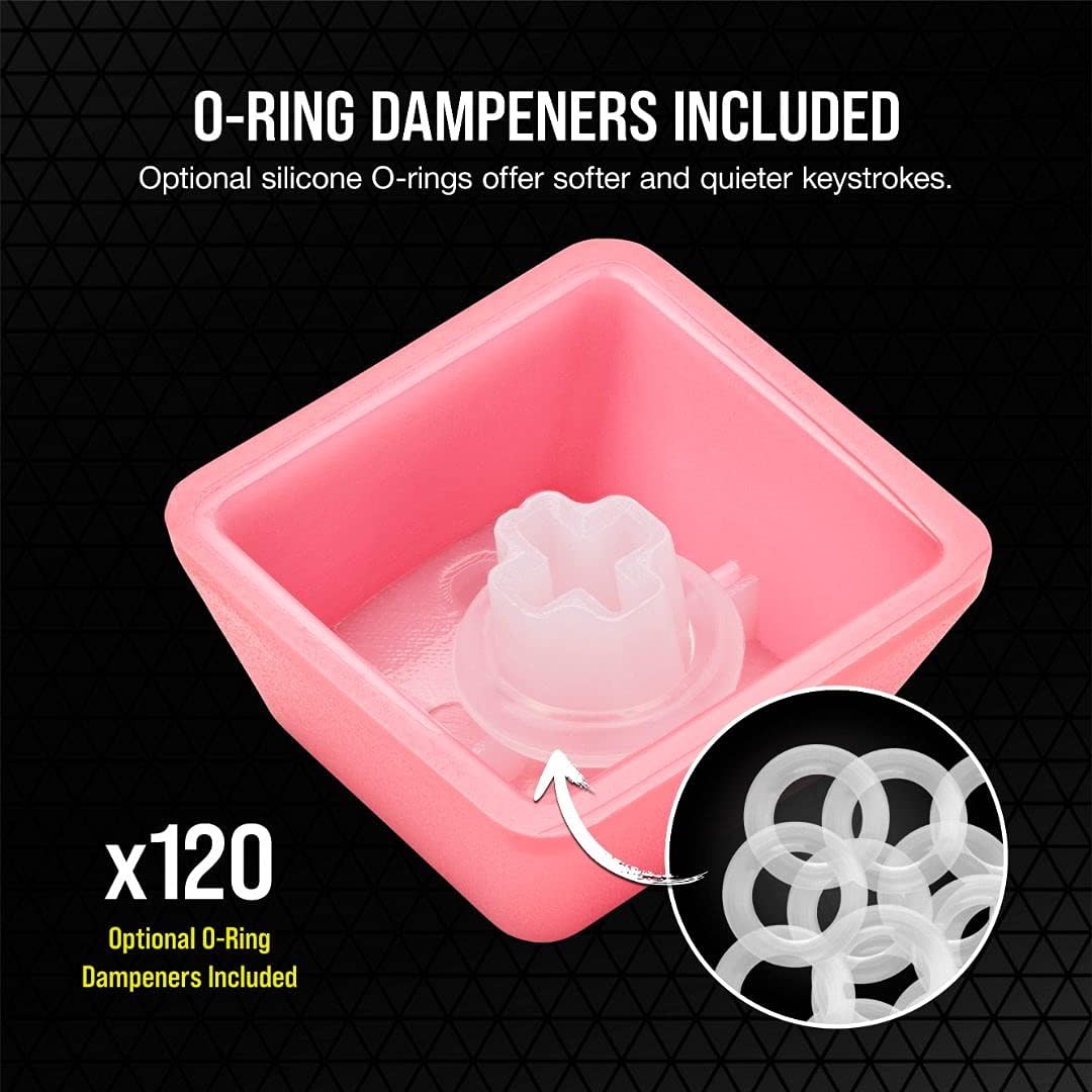 Corsair PBT Double-Shot Pro Keycap Mod Kit – Double-Shot PBT Keycaps – Rogue Pink – Standard untere