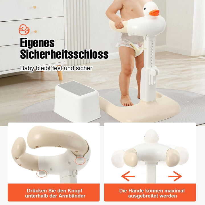 Baby Dusche Ständer, Einstellbarer Badewannenständer mit Duschsitz &amp; AntiRutsch-Basis, Tragbarer Bab