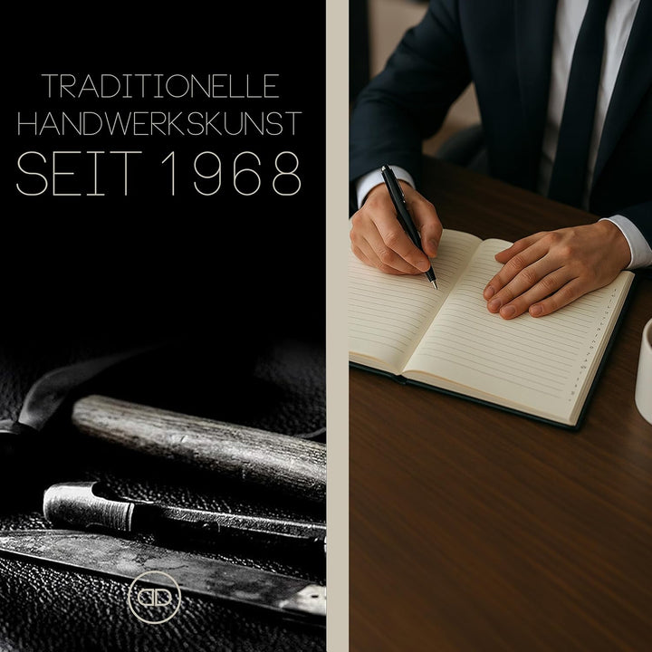 DELMON VARONE - Personalisierbares Adressbuch DIN A5 gebunden mit A-Z Register in Manhattan Leder sc