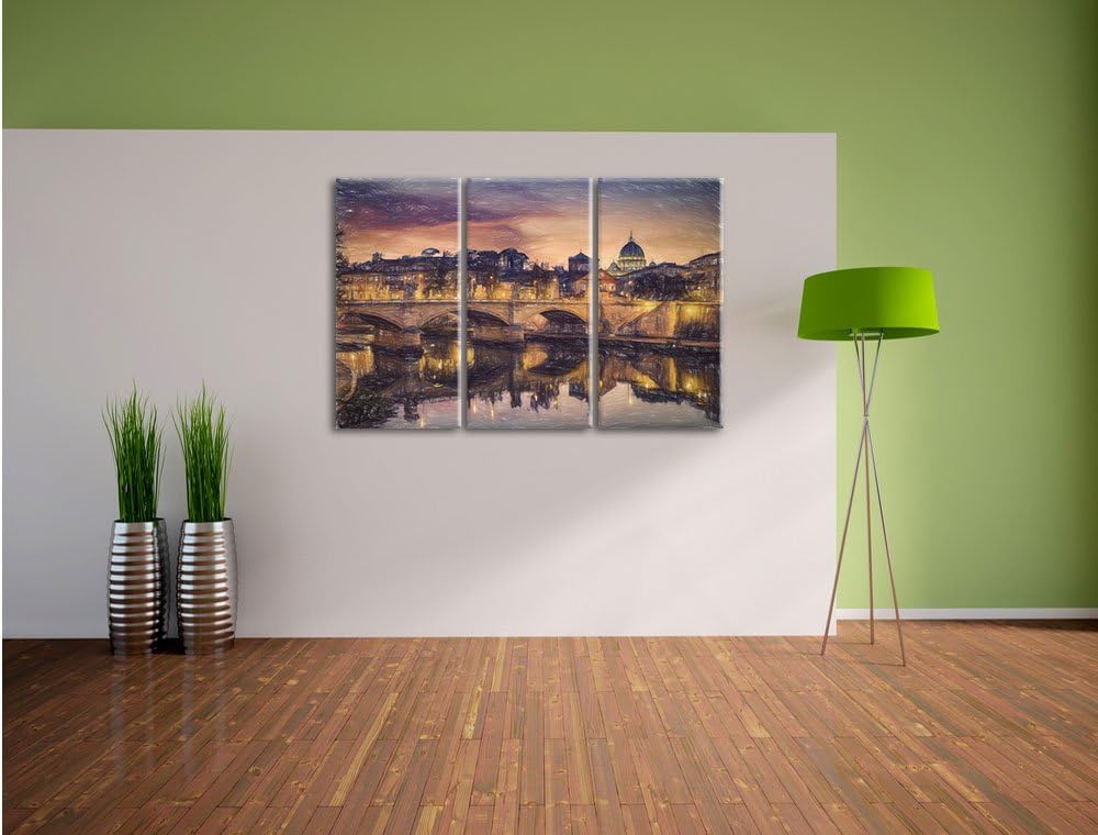 Pixxprint Rom Kathedrale St. Peter als Leinwandbild/Grösse: 3 Teilig (120x80 cm) cm/Wandbild/Kunstdr