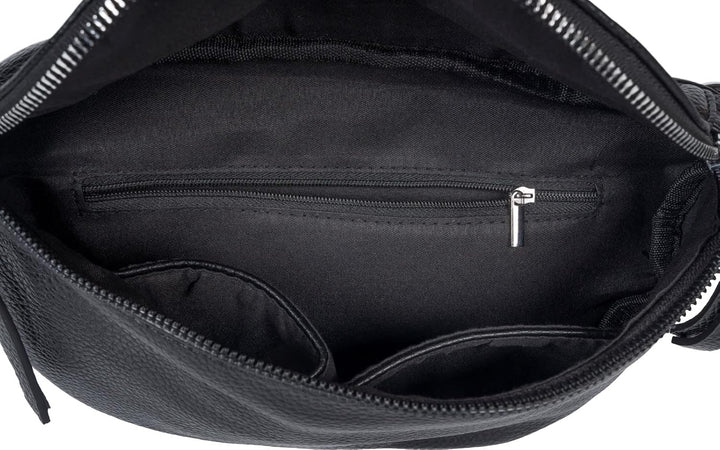 styleBREAKER Damen Halbmond Crossbody Schultertaschen Set 2-Teilig, Schultergurt mit Zick-Zack Raute