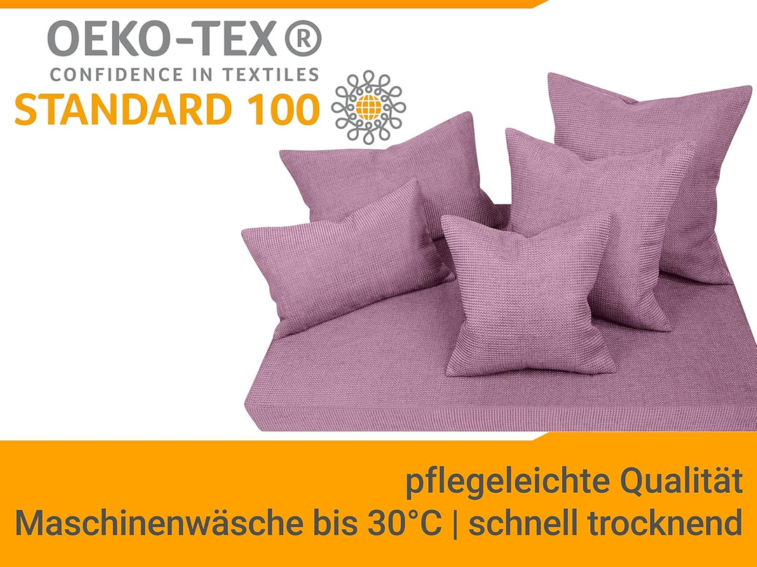 Kissenhülle mit Struktur-Muster - Polsteroptik 617.767, 1 Stück - Kissenhülle 60 x 60 cm, Altrosa 1