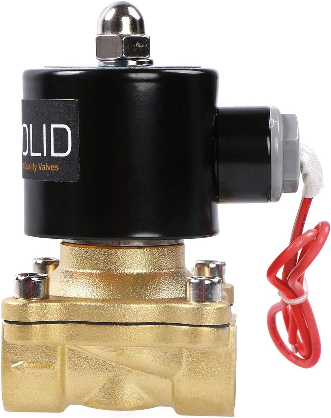 U.S. Solid 1/2" Messing Elektrisch Magnetventil 24V DC stromlos geschlossen VITON Wasser Luft Öl G G
