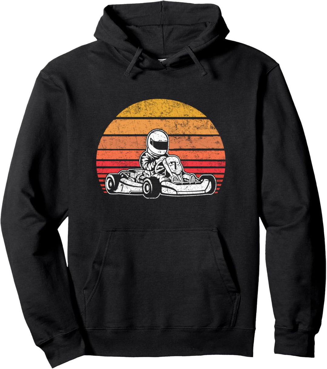 Vintage Go-Cart Racer Sundown Go-Kart Racing Pullover Hoodie