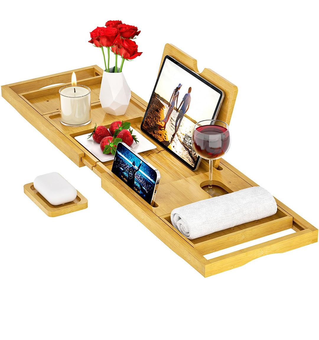 Premium Bamboo Bath Tray, Bamboo