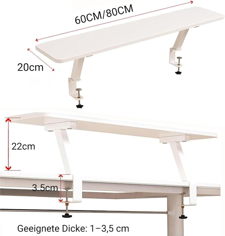 Klemmbares Schreibtisch Organizer Regal, Schreibtischregal Adjustable Desk Shelf Clamp Tischverlänge