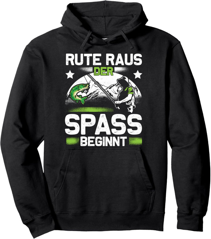 Rute Raus Der Spass Beginnt Angeln Fischer Lustiges Angler Pullover Hoodie