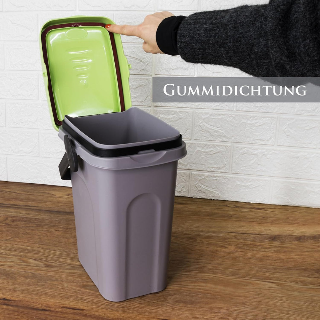 2x 7 Liter Windeleimer Geruchsdicht Blau und Gelb, Biomülleimer Küche, Bio Mülleimer Klein verschlie