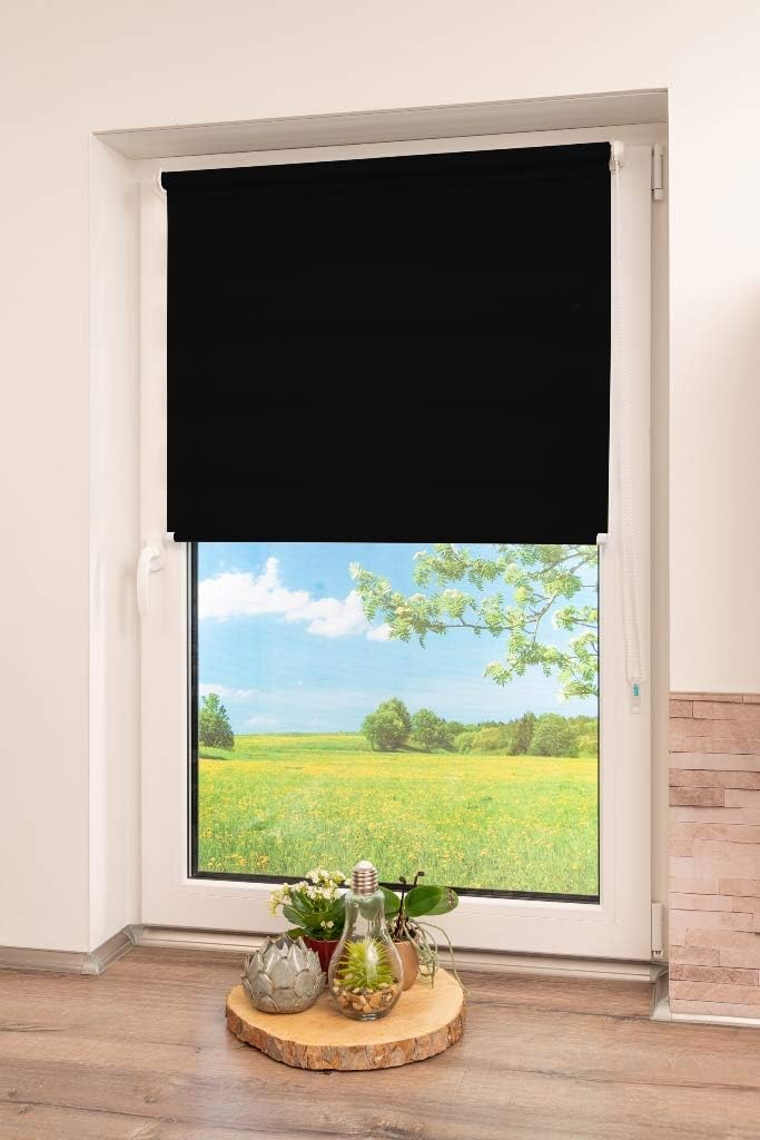 K-home Klemmfix Doppelrollo Madrid ohne Bohren Schwarz 75 x 150 cm (B x L) Schwarz 75x150 cm (B x L)