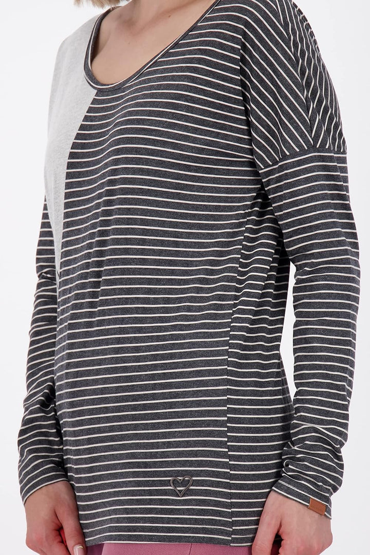 ALIFE and Kickin IlanaAK Z Longsleeve Damen Langarmshirt, Shirt XL Moonless Melange, XL Moonless Mel