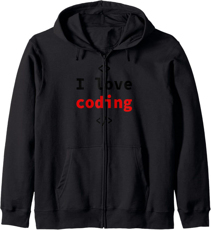 i love coding Programmer Informatik HTML Admin Binär USB Kapuzenjacke