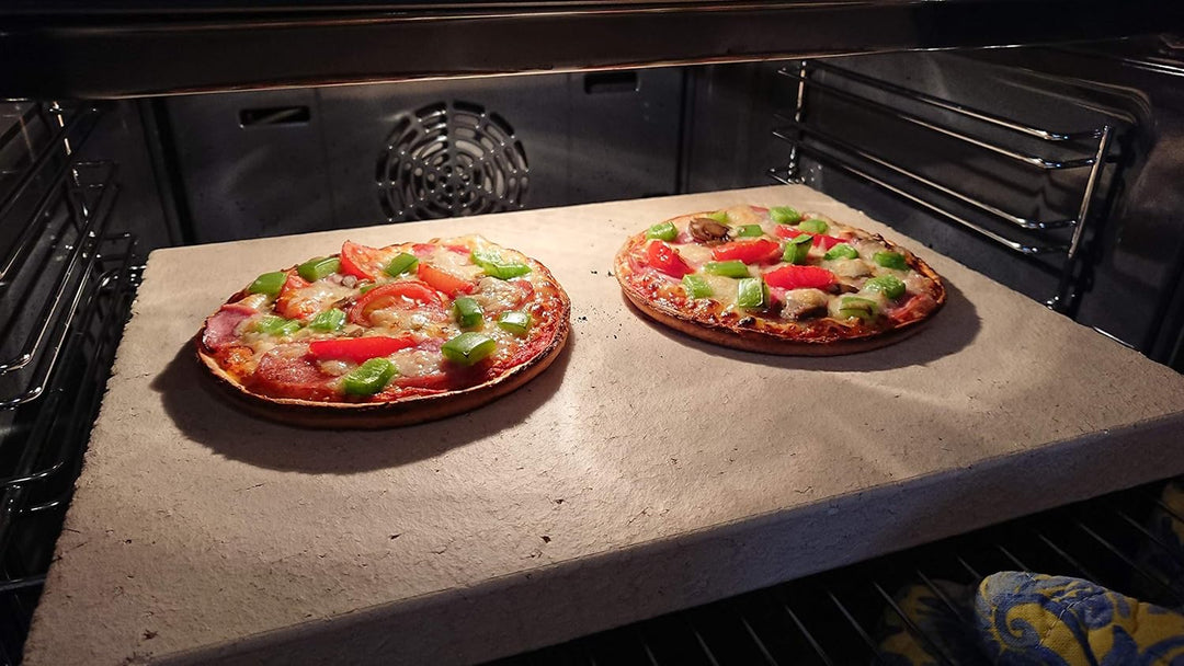 Pizzastein Brotbackstein Flammkuchenplatte aus Speicherschamotte, Für E-Herde