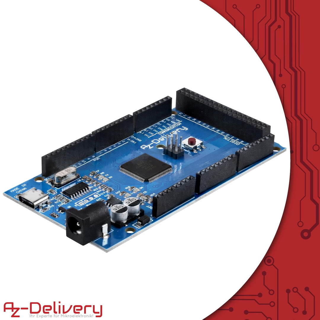 AZDelivery 3X AZ-MEGA2560-Board Mikrokontroller mit USB-C Anschluss Entwicklungsboard kompatibel mit