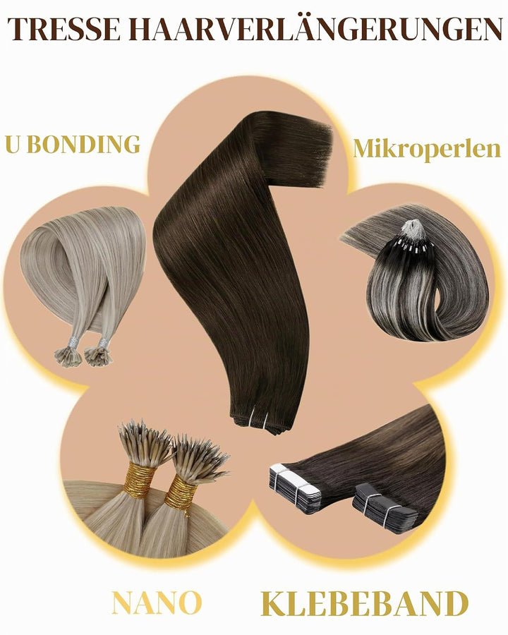 Hetto Extensions Tressen Echthaar Blond Highlight Tressen Extensions Echthaar Remy Extensions Tresse