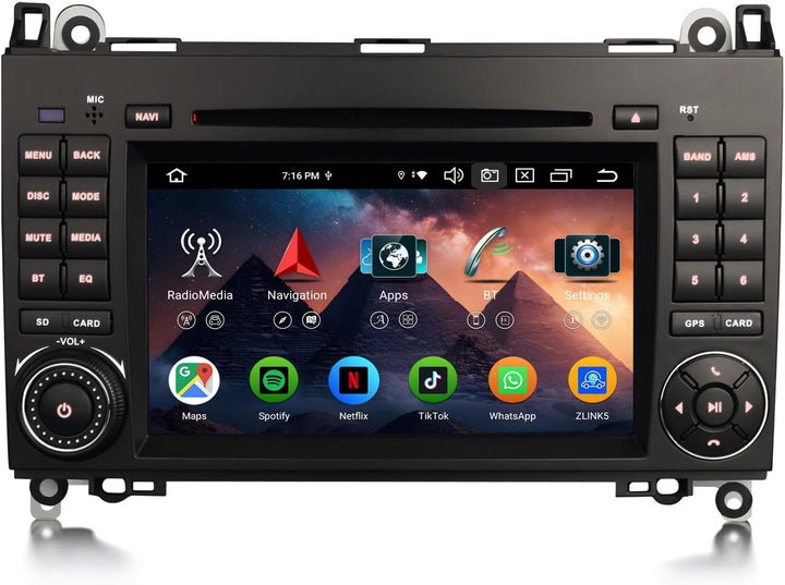 Erisin 7 Zoll 8-Kern 4GB+64GB Android 14 Autoradio GPS Navigation für Mercedes A/B-Klasse W169 W245