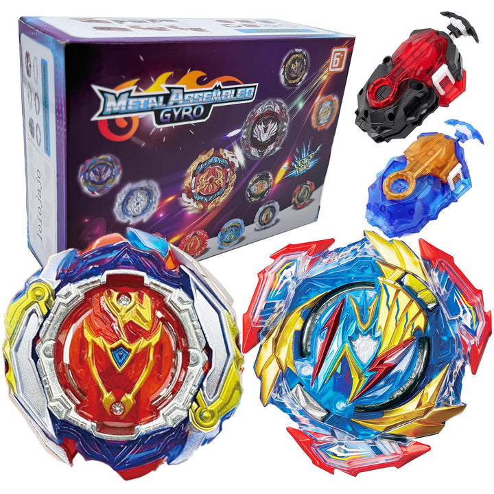 Bey Kampfkreisel Metal Fusion Blade Kreisel Set mit Launcher Griff Valtryek Achilles (201 & 193) 201