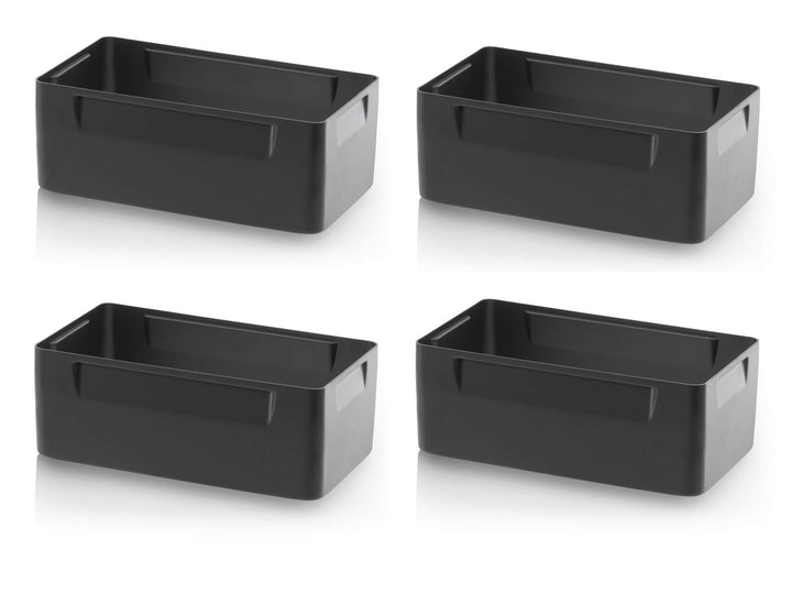Einsatzkästen 4er Set 10cm Höhe für Auer Eurobehälter 60x40 * Einsatz Kästen Einsätze schwarz