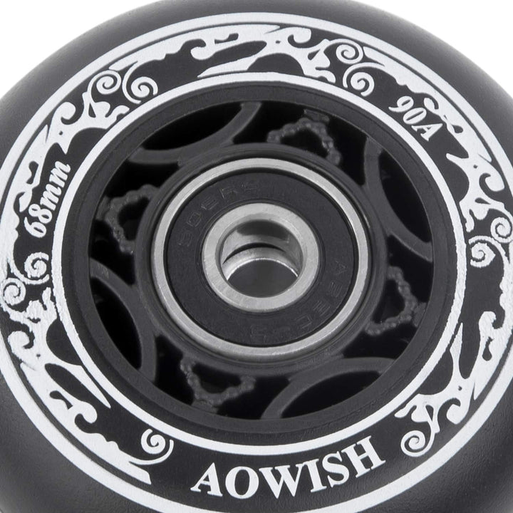 AOWISH Inline-Skate-Rollen 85A (8 Stück) Kinder Einsteiger Roller Ersatzrad Schwarz, schwarz