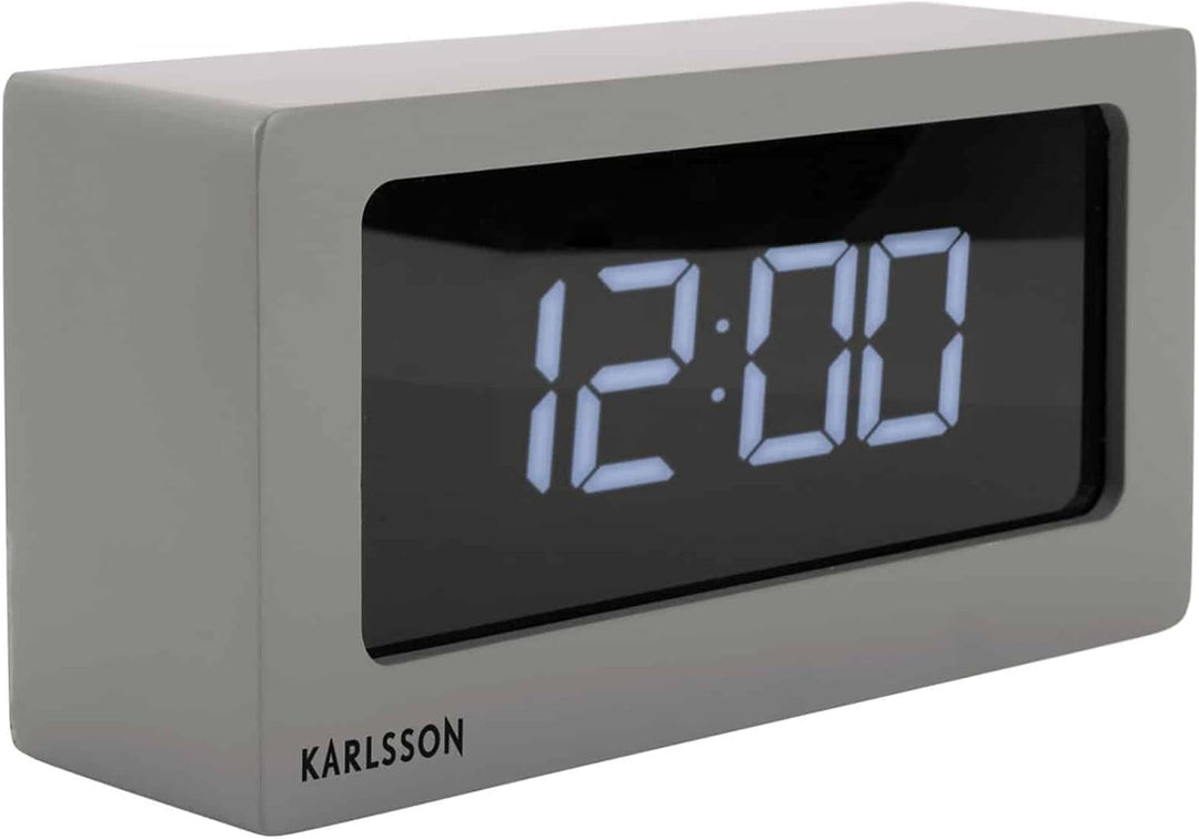 Karlsson Table Clock Boxed LED warm Grey