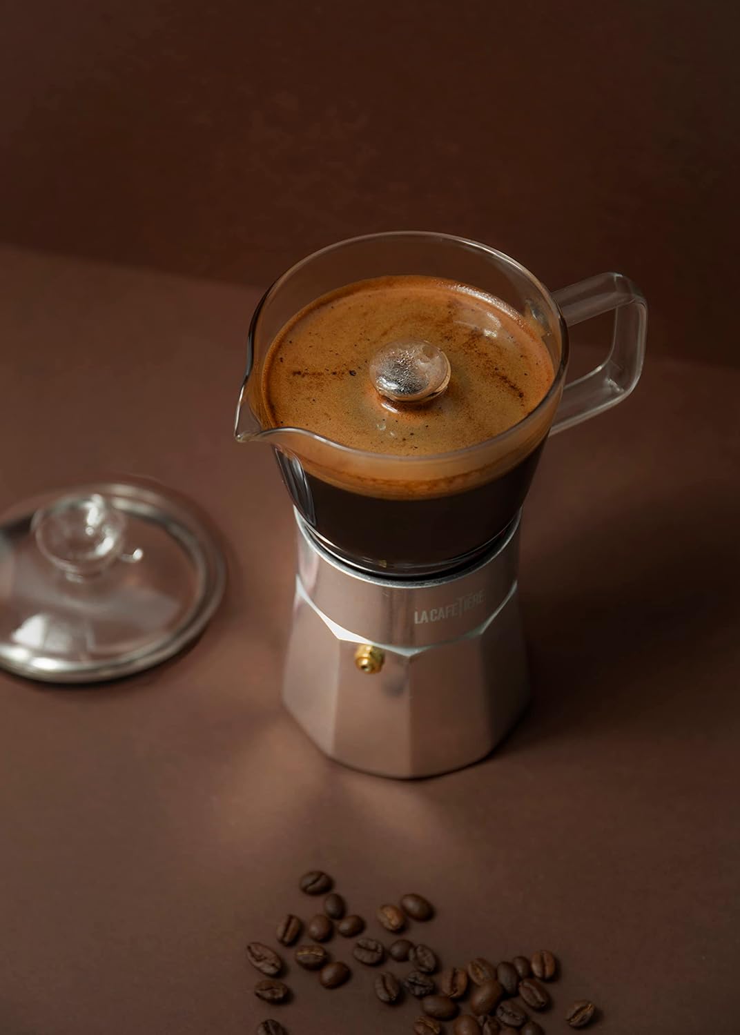 La Cafetière Verona Glas-Espressokocher, Chrom, 6 Tassen, Geschenkverpackung Chrome, Chrome