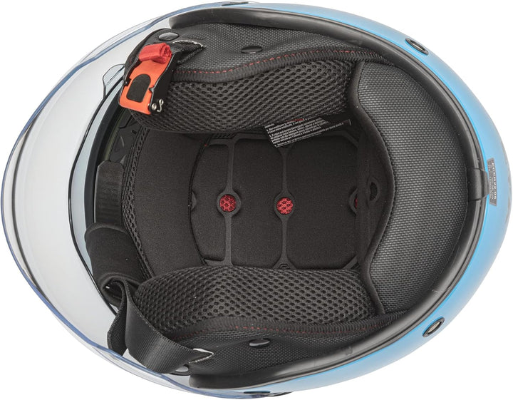 Motorradhelm Motorrad Roller Offenes Jet Scooter Helm Viser ECE 22 BACKLINE 57-58 cm ( M) Rot, 57-58