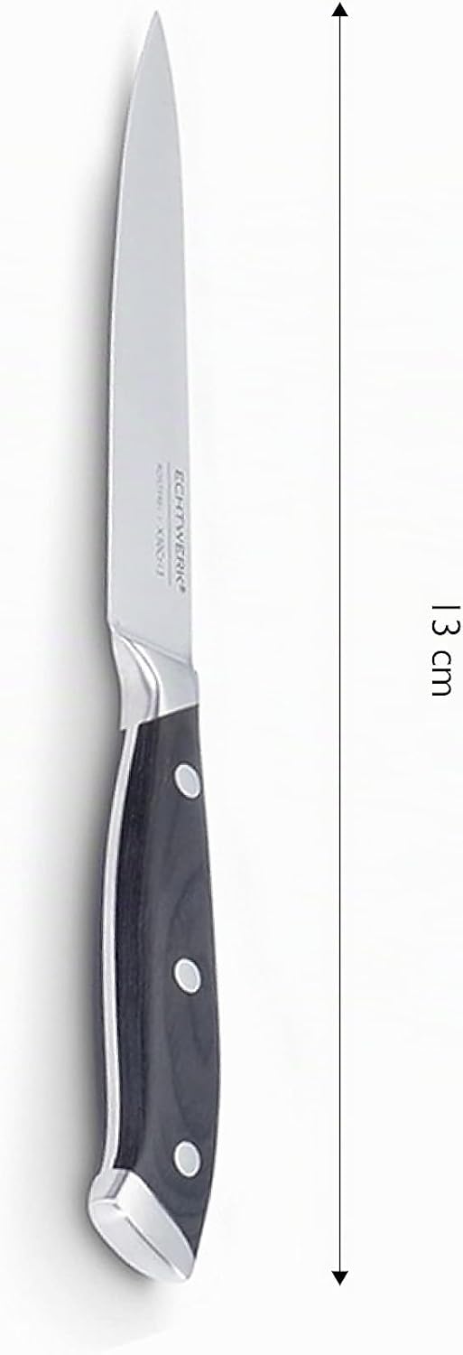ECHTWERK Messerblock/ Küchenmesser-Set aus Akazienholz mit rutschhemmenden Gummifüssen, Inkl. Integr