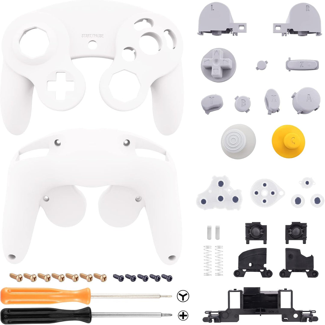 eXtremeRate Ersatz Grips Case Hülle kompatibel mit Nintendo Game Cube Controller, Griff Gehäuse &amp; D-